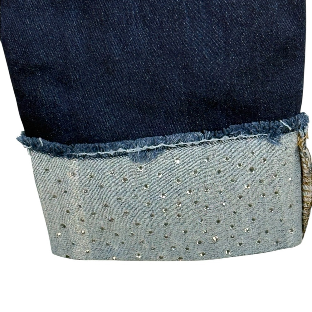 Women's 9th & Main Sequined Cuff Blue Jeans - Size 6 - Picture 7 of 8